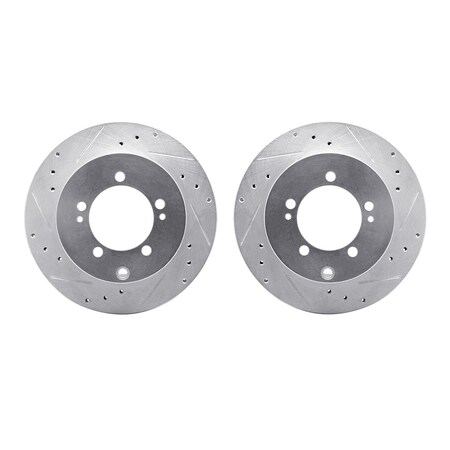 Dynamic Friction Co Rotors-Drilled and Slotted-SilverZinc Coated, 7002-72052 7002-72052